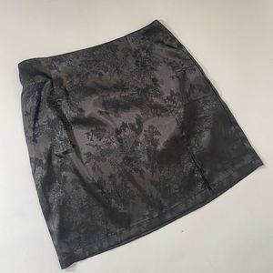 Black Satin Mini Slip Skirt